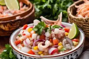 Regiones de Perú 410 Receta de Ceviche Peruano: Una sinfonía de frescura y sabor del mar